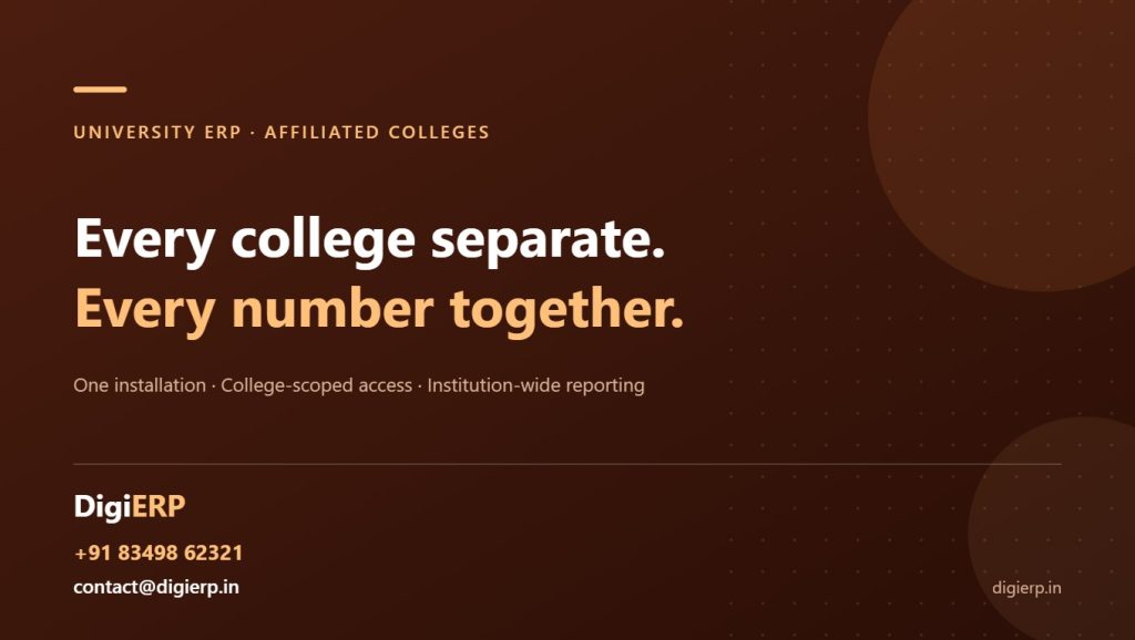ERP software for Indian universities with affiliated colleges in one installation