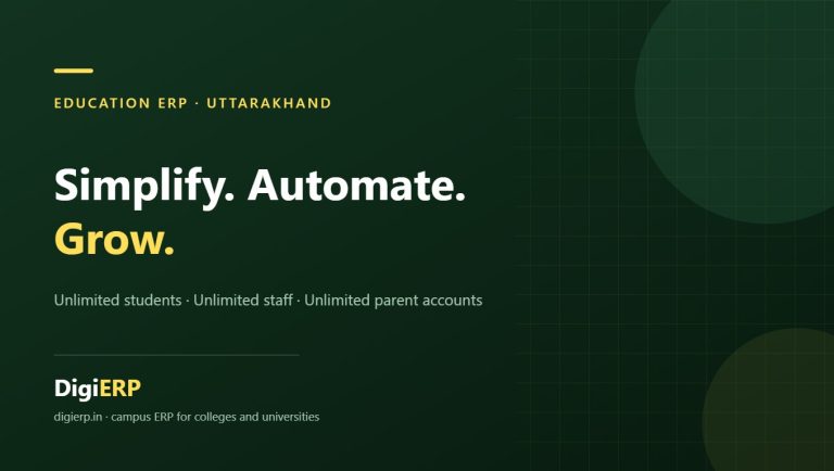 DigiERP education ERP for colleges and universities in Uttarakhand