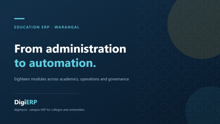 Affordable DigiERP education ERP for colleges and universities in Warangal, Telangana