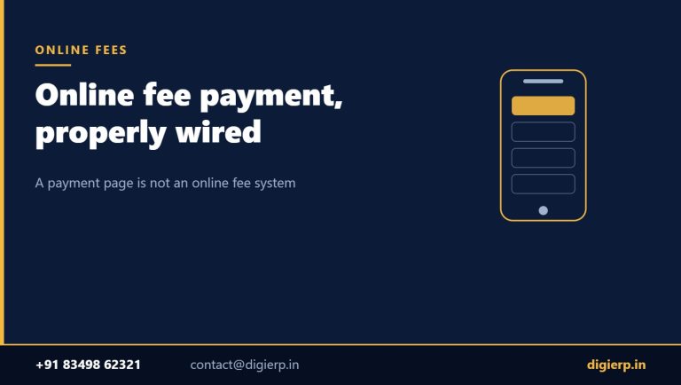 Online fee payment system for schools in India