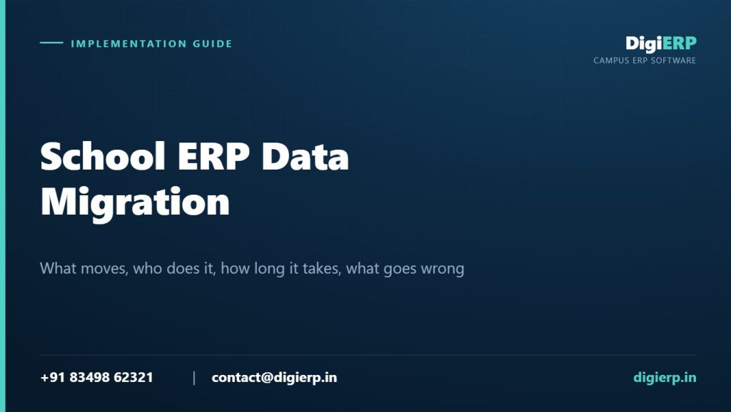 School ERP data migration guide poster with contact details